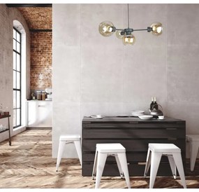 Lustră pe cablu KALIOPE 4xE27/60W/230V negru/bej fumuriu