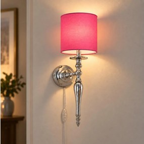 BRILAGI - Lampă de perete NUBILA 1xE27/60W/230V crom lucios/roz