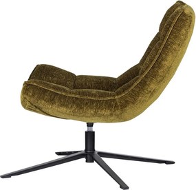 Fotoliu verde pivotant cu tapițerie din chenille Maudi – WOOOD