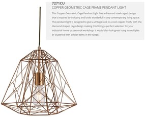 Lustra / Pendul design modern minimalist Geometric cupru 7271CU SRT