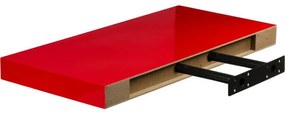 Raft de perete stilist Volato, 110 cm, roșu lucios