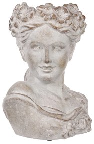 Cap de femeie din beton Bysta, diametru 23 cm, 23x 17 x 30 cm