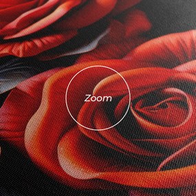 Tablou Canvas, 40x80cm, Dormitor si Living, Flori, Trandafiri, Red Grey Rose