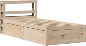 vidaXL Cadru de pat cu tăblie, 75x190 cm, lemn masiv de pin