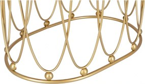 Taburet Pinky oval baza metalica aurie tapitat