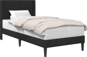 vidaXL Cadru de pat cu headboard Negru 90 x 200 cm Catifea