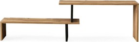 Comoda TV, stejar/negru, PAL, 153x30x44 cm