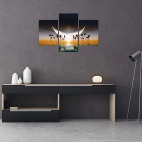 Tablou- Luna deasupra palmierilor (90x60 cm)