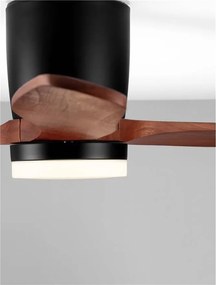 Lustra LED cu Ventilator si telecomanda ALOA negru/dark wood