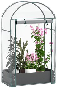 Outsunny Seră pentru Grădină cu Ușă Pliabilă pe Balamale și Sac pentru Plante, 89x50x152 cm, Transparent | Aosom Romania