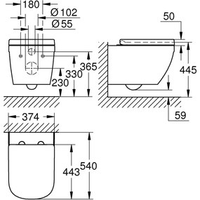 Grohe Solido cadru incastrat cu buton si sigiliu pentru vas wc suspendat 39930000