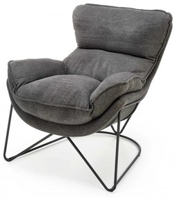 Fotoliu Volker gri inchis/negru H78 cm