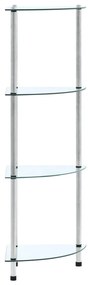 vidaXL Raft cu 4 niveluri transparent, 30x30x100 cm, sticlă securizată