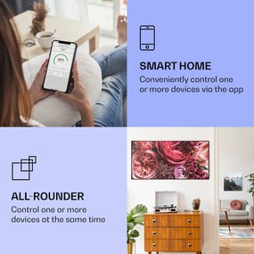 Klarstein Wonderwall Air Art Smart, încălzitor cu infraroșu, floare, 120 x 60 cm, 700 W