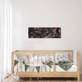 Tablou - Perete de flori (cu ceas) (90x30 cm)