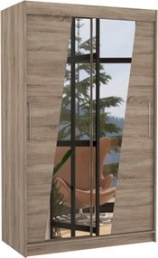 Dulap cu usi glisante si oglinda 120x200 cm, Texas, ADRK Furniture (Culoare: Alb)