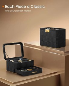 Cutie depozitare ceasuri Songmics Negru 27.3x20.4x14.5 cm