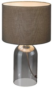 Lampa de masa sticla fumurie abajur gri Luxin
