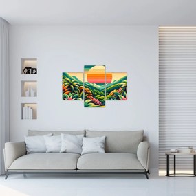 Tablou - Apus de soare multicolor (90x60 cm)