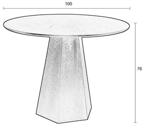 Masă de dining rotundă cu blat cu aspect de lemn de frasin ø 100 cm Pilar – Zuiver