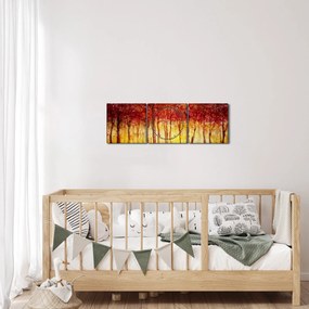 Tablou - Pictura pădurii cu frunziș (cu ceas) (90x30 cm)
