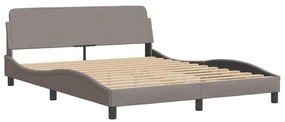 373209 vidaXL Cadru de pat cu tăblie, gri taupe, 160x200 cm, textil