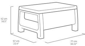 Set mobilier de grădină gri închis pentru patru persoane Corfu – Keter