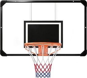 SPORTNOW Coș de Baschet de Perete pentru Exterior 113 x 73 cm, Inel Ø45 cm și Plasă, Negru | Aosom Romania