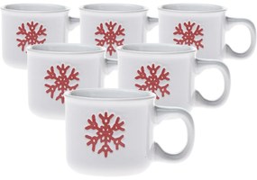 Set de 6 căni din ceramică Fulgi, 90 ml