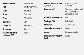 Aplica de exterior iluminat modern IP44 Hayley