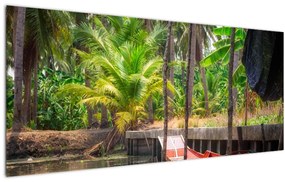 Tablou - Nava din lemn în canal , Thailand (120x50 cm)