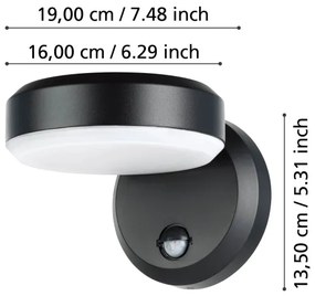 Aplică LED de exterior cu senzor FORNACI 10,8/230V IP44 Eglo 900674