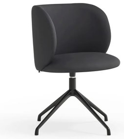 Scaun de sufragerie negru tapițat Mogi – Teulat