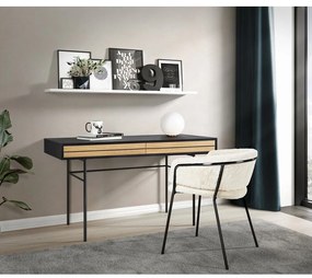 Birou Woodman Stripe, 130 x 60 cm, negru