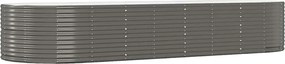 vidaXL Strat înălțat grădină gri 367x140x68 oțel galvanizat