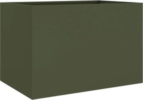 vidaXL Jardinieră, verde măsliniu, 62x47x46 cm, oțel