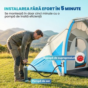 Outsunny Cort gonflabil rapid de montat, refugiu de aer, cort de camping | Aosom Romania