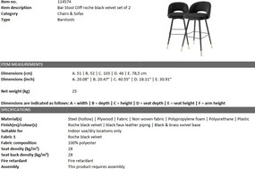 Set de 2 scaune de bar design modern Cliff, negru 114574 HZ