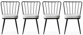 Set de scaune de sufragerie Yildiz White, 4 buc.