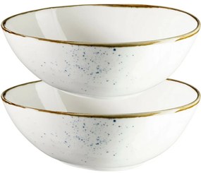 Mäser Set de 2 boluri ovale Pintar Punctealb-albastre 22 x 19 cm