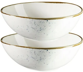 Mäser Set de 2 boluri ovale Pintar Punctealb-albastre 22 x 19 cm