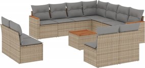 vidaXL Set canapele de grădină cu perne, 12 piese, bej, poliratan