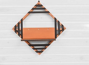 Raft de perete lemn stratificat Epsilon Homs 42 x 42 x 12 cm, maro