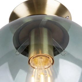 Plafoniera Art Deco din alamă cu sticlă verde - Pallon