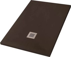 Cadita compozit pentru dus Inter Ceramic dreptunghiulara 100x80 cm finisaj lemn si cafea