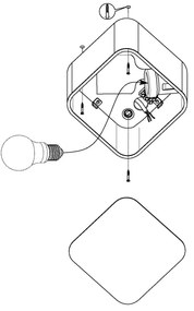 Eglo 99281 - Plafonieră GRIMASOLA 1xE27/28W/230V