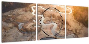 Tablou - Răsărit la Meander (cu ceas) (90x30 cm)