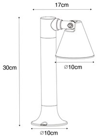 Stâlp modern pentru exterior negru 30 cm IP44 reglabil - Ciara