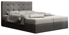 Pat matrimonial Boxspring 140 cm Duel 1 (gri) ( cu saltea și sp. depozitare). 1046426