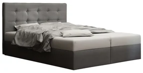 Pat matrimonial Boxspring 140 cm Duel 1 (gri) ( cu saltea și sp. depozitare). 1046426